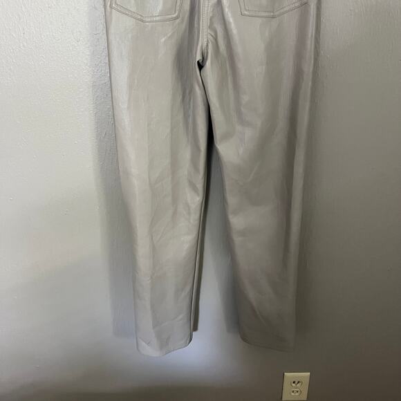 ARITZIA Melina Vegan Leather Pant in Grey/Beige Size 2 casual fall straight leg - Picture 7 of 9